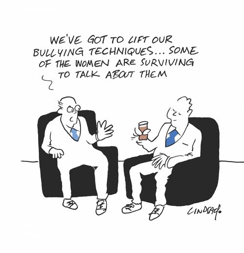 "We've got to lift our bullying techniques... some of the women are surviving to talk about them." 