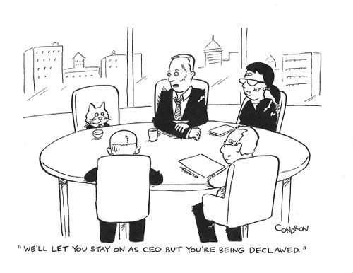 "We'll let you stay on but you're being declawed."