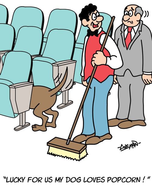"Lucky for us my dog loves popcorn!"