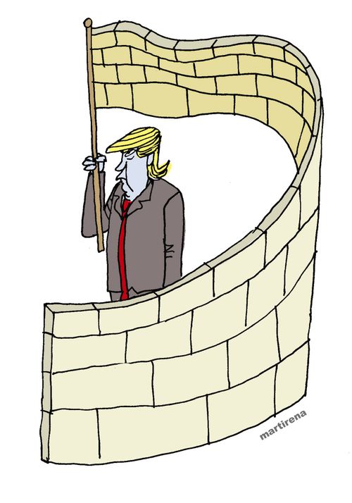 Trump's wall as a flag