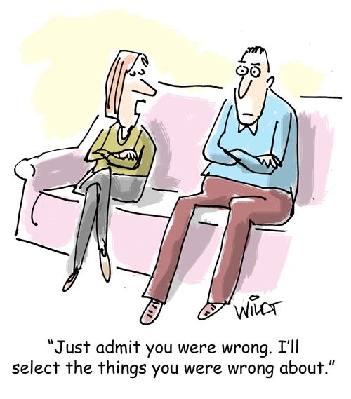 "Just admit you were wrong. I'll select the things you were wrong about."