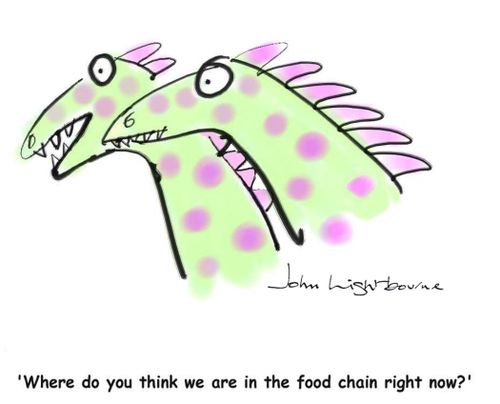 "Where do you think we are in the food chain right now?"