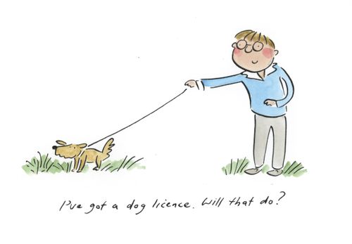"I've got a dog licence. Will that do?"