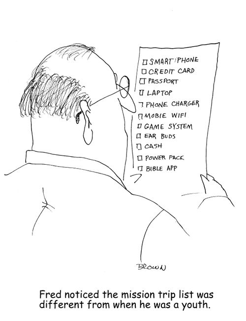 Fred noticed the mission trip list was different from when he was a youth.