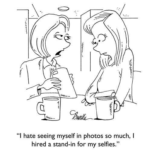 "I hate seeing myself in photos so much, I hired a stand-in for my selfies."