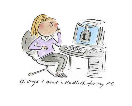 "I.T. says I need a padlock for my PC."