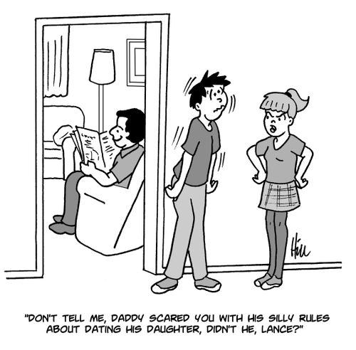 "Don't tell me, Daddy scared you with his silly rules about dating his daughter, didn't he, Lance?"