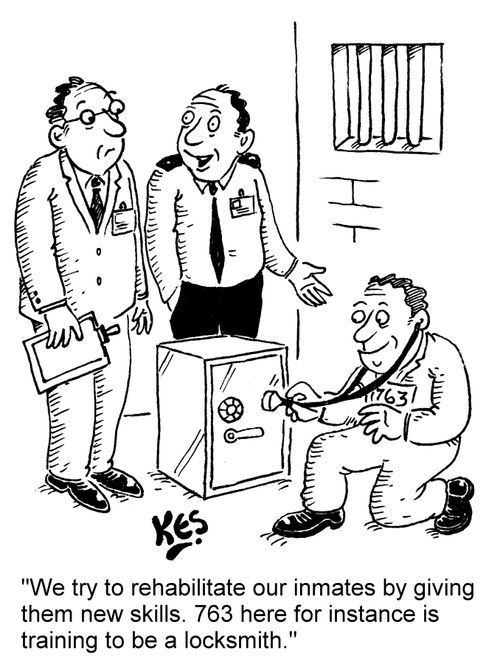 "We try to rehabilitate our inmates by giving them new skills. 763 here for instance is training to be a locksmith."