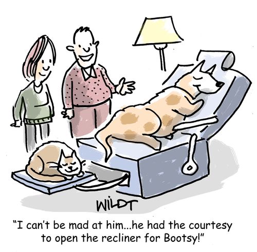 "I can't be mad at him...he had the courtesy to open the recliner for Bootsy."