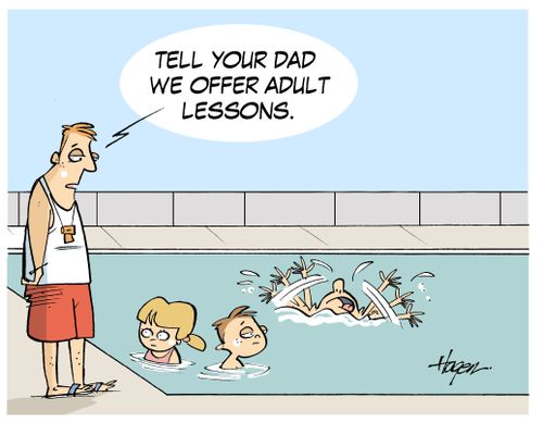 "Tell your dad we offer adult lessons."