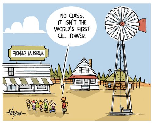 "No class, it isn't the world's first cell tower."