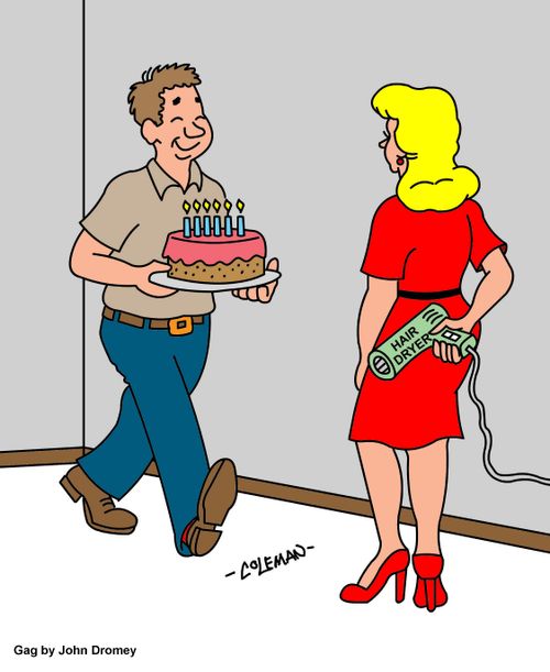 Smart Woman Is Ready To Blow Out The Candles On Her Birthday Cake