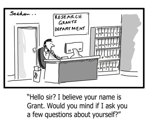 "Hello sir? I believe your name is Grant. Would you mind if I ask you a few questions about yourself?"