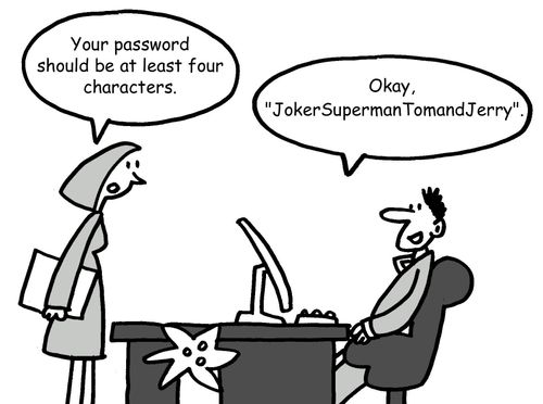 "Your password should be at least four characters."