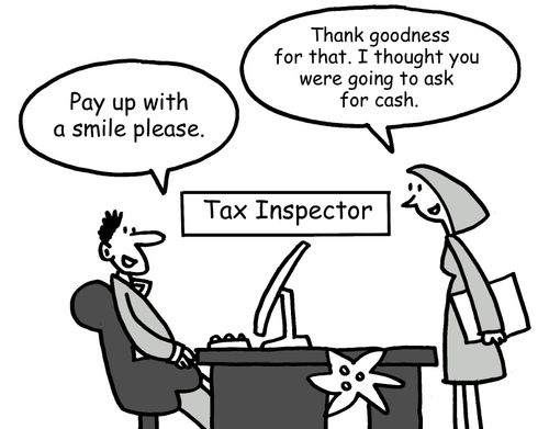 "Pay up with a smile please."