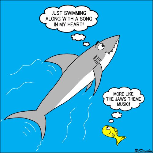 "Just swimming along with a song in my heart!"