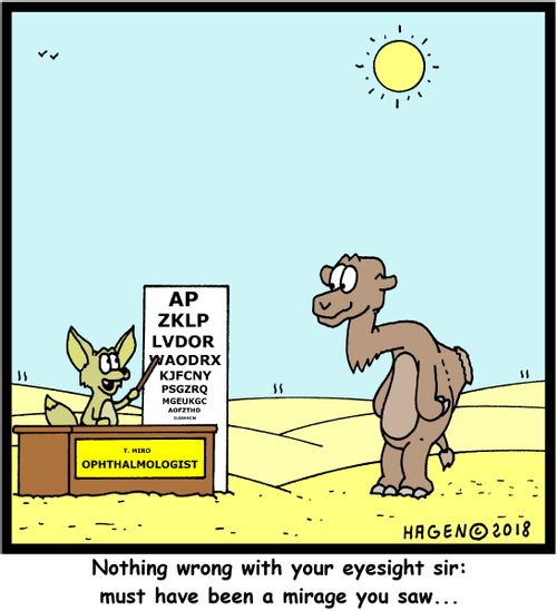 "Nothing wrong with your eyesight sir: must have been a mirage you saw..."