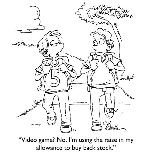 "Video game? No, I'm using the raise in my allowance to buy back stock."