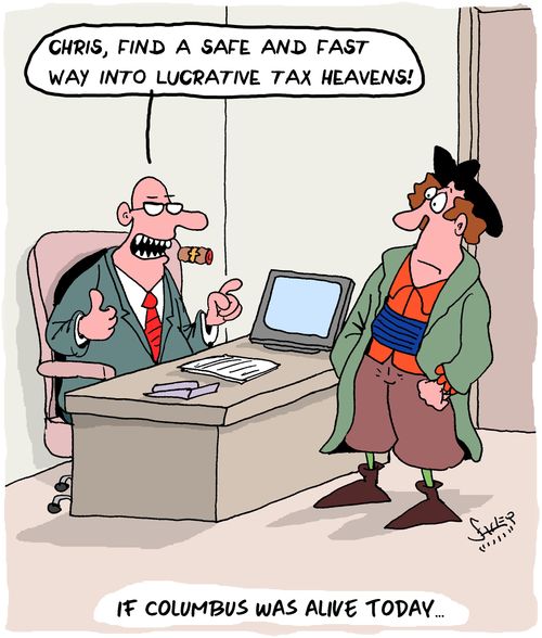 "Chris, find a safe and fast way into lucrative tax heavens!"