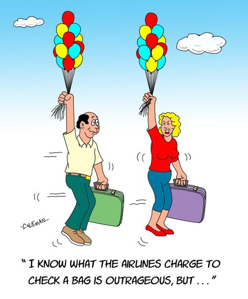 "I know what the airlines charge to check a bag is outrageous, but. . ."