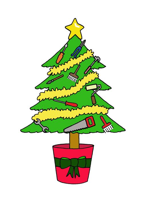 Handyman Christmas tree with Tools.