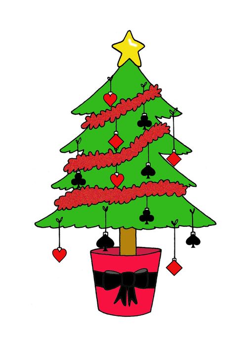 Christmas Tree with Playing Card Symbols