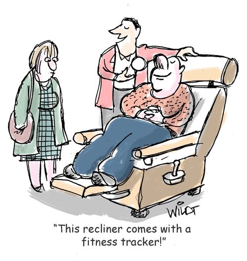 "This recliner comes with a  fitness tracker."