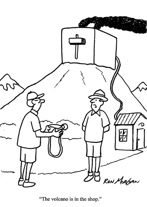 "The volcano is the shop."