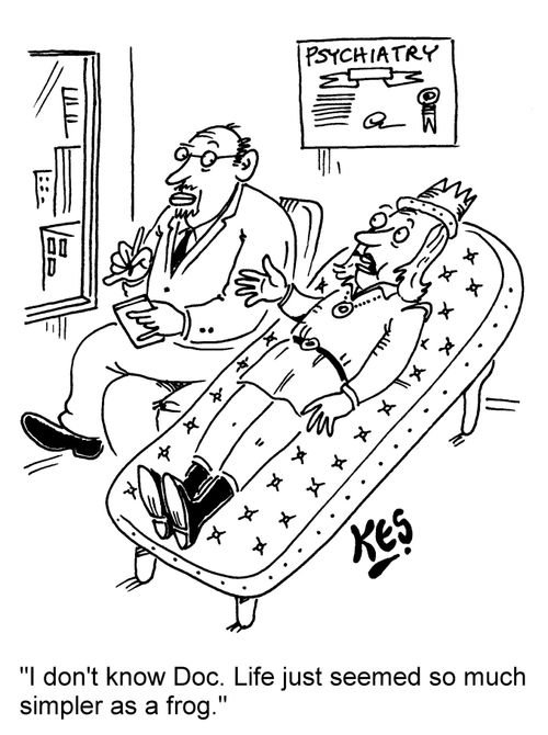 "I don't know Doc. Life just seemed so much simpler as a frog."