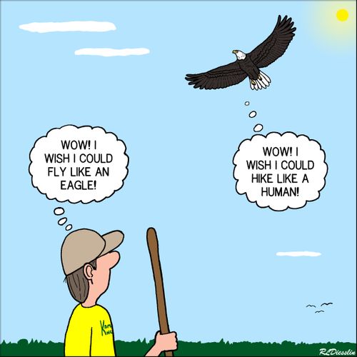 "Wow! I wish I could fly like an eagle!"