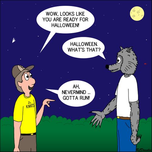 "Wow, looks like you are ready for Halloween!"