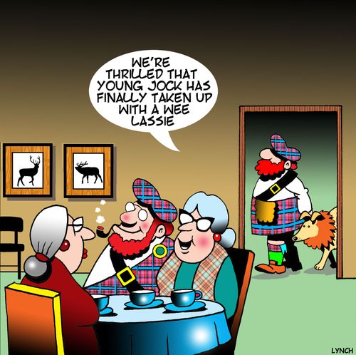 "We're thrilled that young Jock has finally taken up with a wee lassie."