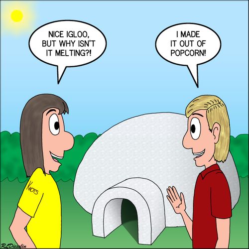 "Nice igloo, but why isn't it melting?!"