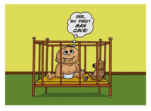 "Gee, my first man cave!"
