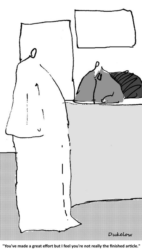 "You've made a great effort but I feel you're not really the finished article."