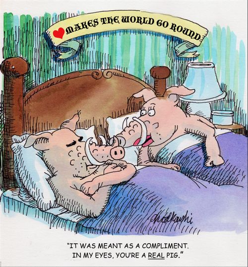 "It was meant as a compliment. In my eyes, you're a real pig."