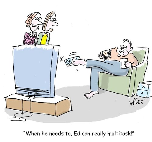 "When he needs to, Ed can really multitask!"