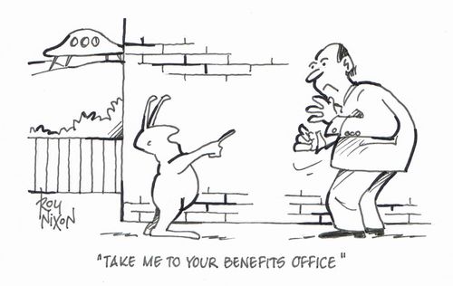 "Take me to your benefits office."