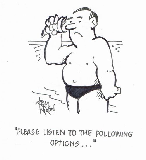 "Please listen to the following options..."