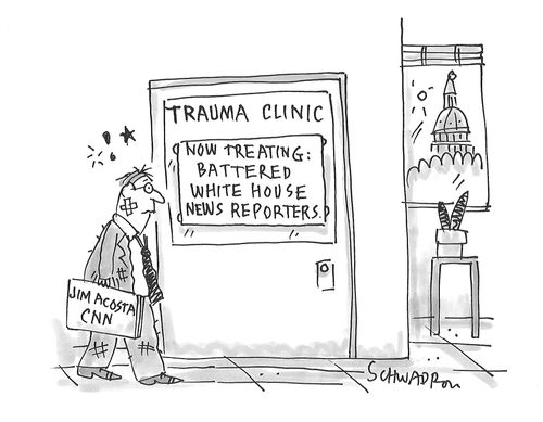 Battered White House newspaper reporters