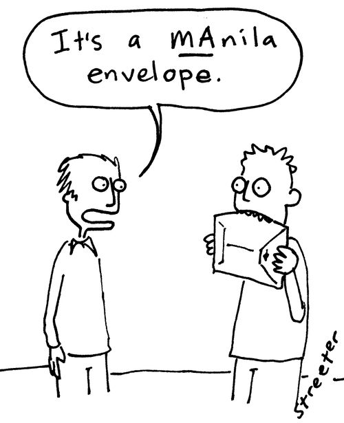 It's a MA-nila envelope.