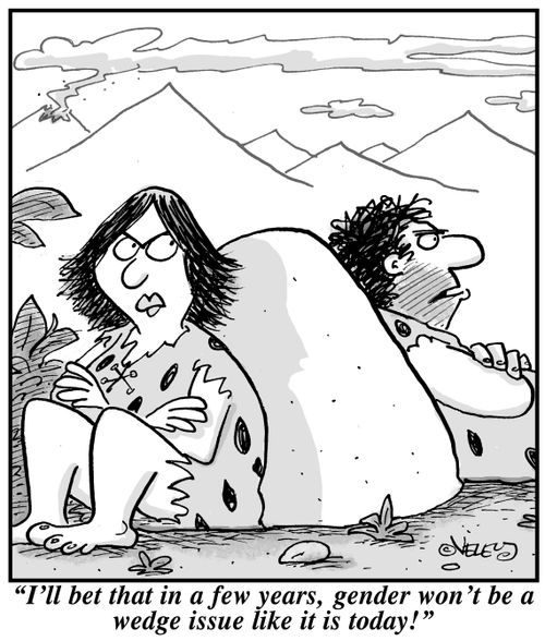 "I'll bet that in a few years, gender won't be a wedge issue like it is today!"