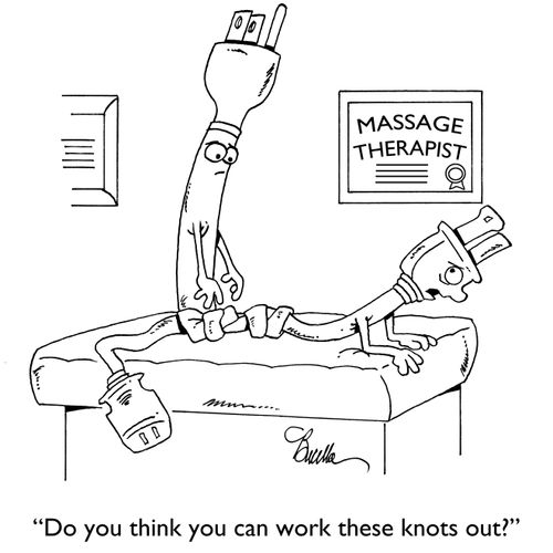 "Do you think you can work these knots out?"