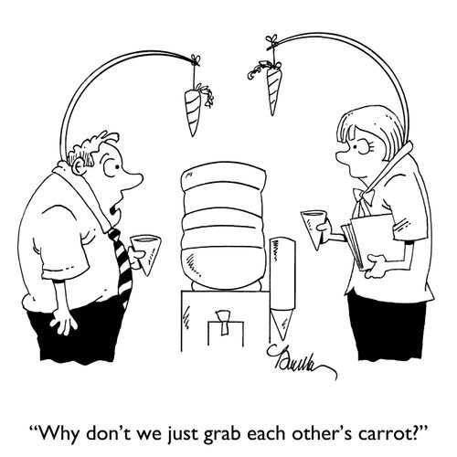 "Why don't we just grab each other's carrot?"