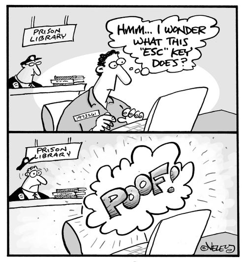 "Hmm... I wonder what this 'ESC' key does?"