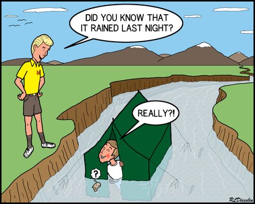 "Did you know that it rained last night?"