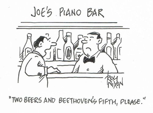 "Two beers and Beethoven's Fifth, please."