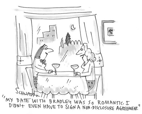 "My date with Bradley was so romantic. I didn't even have to sign a non-disclosure agreement."
