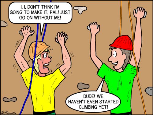 "I, I, don't think I'm going to make it, pal! Just go on without me!"