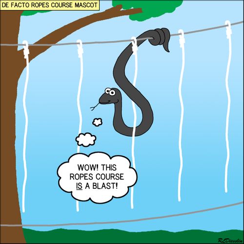 "Wow! This ropes course is a blast!"